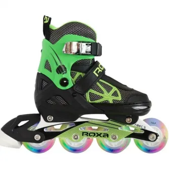 Role copii Roxa Punch Inline, marime 39-42, negru/verde