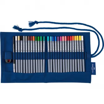 Rollup Faber-Castell Aquarelle Goldfaber, 27 creioane colorate si Accesorii