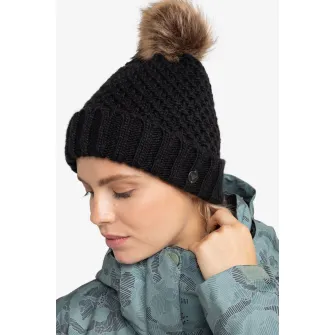 ROXY, Caciula cu ciucure, pentru schi Blizzard, Negru, Maro fango, 54 CM