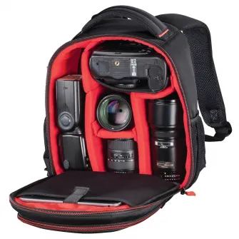 Rucsac camera foto Hama Miami 150, Negru/Rosu