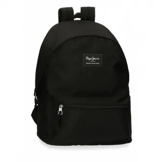 Rucsac casual, compartiment laptop/tableta Pepe Jeans Aris Evergreen, negru, 44x31x17 cm