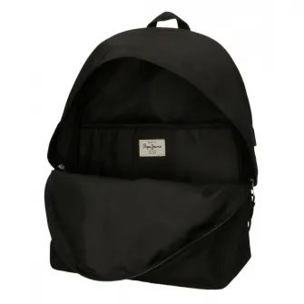 Rucsac casual, compartiment laptop/tableta Pepe Jeans Aris Evergreen, negru, 44x31x17 cm