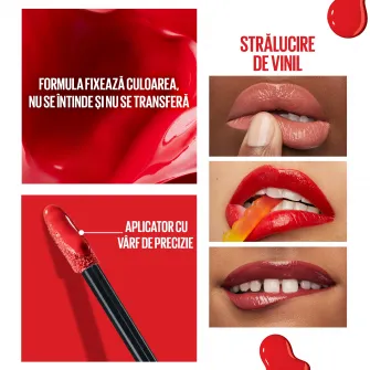 Ruj lichid rezistent cu stralucire de vinil Maybelline New York SuperStay Vinyl Ink 10 Lippy, 4.2 ml