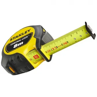 Ruleta 8 m Stanley STHT37232-0 Control-Lock, 25mm latime, frana de deget integrata pentru control suprem si durata de viata prelungita a benzii, imprimare pe ambele fete ale lamei pentru masuratori incomode sau deasupra capului