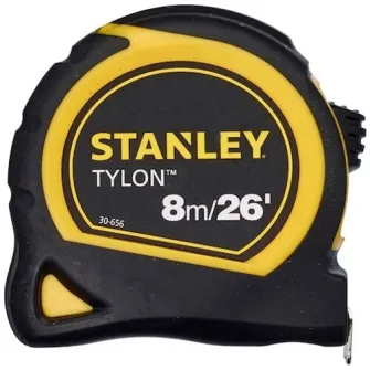 Ruleta 8m Stanley Tylon 0-30-656, cu numere centralizate pentru marcaje, design compact ergonomic si carcasa rezistenta la socuri