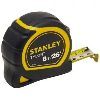 Ruleta 8m Stanley Tylon 0-30-656, cu numere centralizate pentru marcaje, design compact ergonomic si carcasa rezistenta la socuri