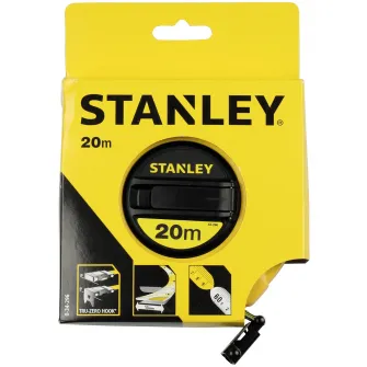 Ruleta Stanley cu carcasa inchisa, banda fibra sticla, 20 m