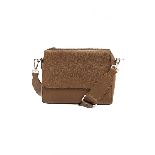 RYŁKO, Geanta crossbody cu logo stantat, Maro