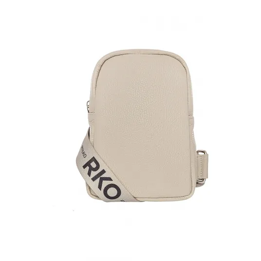 RYŁKO, Geanta crossbody de piele cu bareta ajustabila, Bej