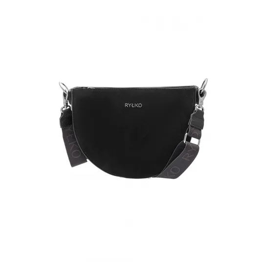 RYŁKO, Geanta crossbody de piele cu logo, Negru