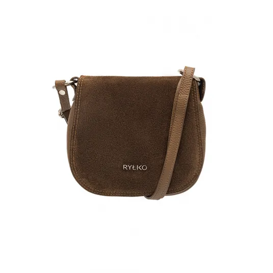 RYŁKO, Geanta crossbody de piele cu logo Torebka, Maro