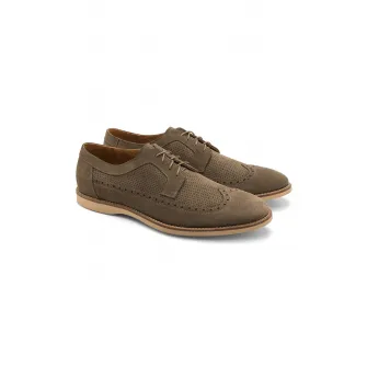 RYЕЃKO, Pantofi brogue de piele intoarsa Scott, Kaki, 43