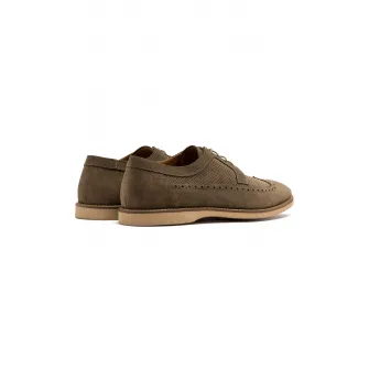 RYЕЃKO, Pantofi brogue de piele intoarsa Scott, Kaki, 43