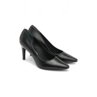RYЕЃKO, Pantofi de piele cu varf ascutit, Negru, 36.5