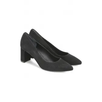 RYЕЃKO, Pantofi de piele intoarsa cu varf ascutit, Negru, 39