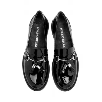 RYЕЃKO, Pantofi loafer cu canafi Rosalia, Negru, 37