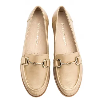 RYЕЃKO, Pantofi loafer de piele, Auriu, 38