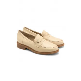 RYЕЃKO, Pantofi loafer de piele Camila, Bej deschis, 38