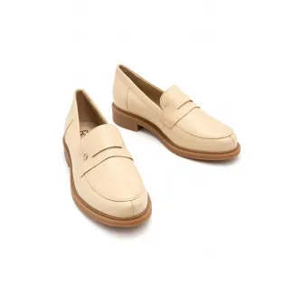 RYЕЃKO, Pantofi loafer de piele Camila, Bej deschis, 38