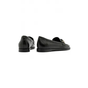 RYЕЃKO, Pantofi loafer de piele cu detalii lant, Auriu, Negru, 38
