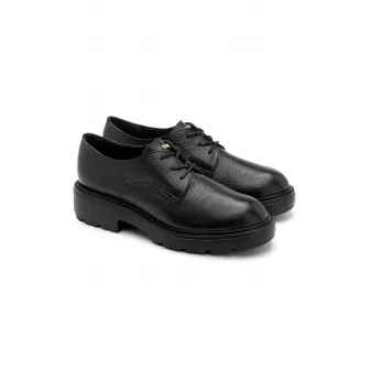 RYЕЃKO, Pantofi loafer de piele cu varf rotund, Negru, 37