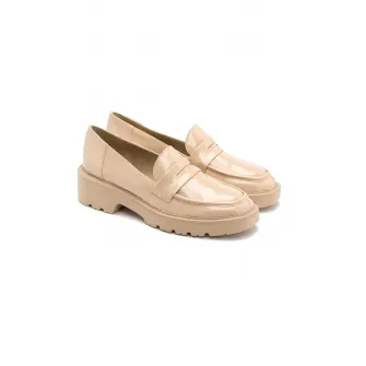 RYЕЃKO, Pantofi loafer de piele ecologica Beatrice, Bej, 40