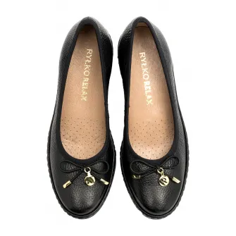 RYЕЃKO, Pantofi wedge de piele Sofia, Negru, 36
