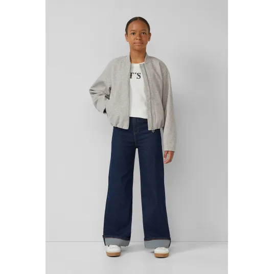 s.Oliver, Bluza din bumbac cu imprimeu text, Alb, 158-164 CM
