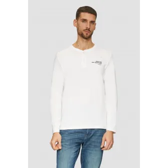 s.Oliver, Bluza uni de bumbac cu nasturi, Alb, S
