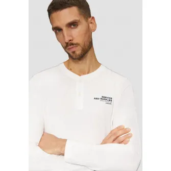 s.Oliver, Bluza uni de bumbac cu nasturi, Alb, S