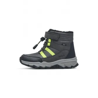 s.Oliver, Bocanci de piele ecologica si material textil, Gri inchis, Verde fistic, 32 EU