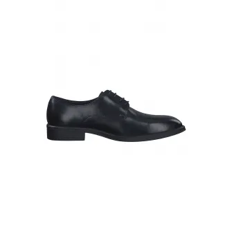 s.Oliver, Pantofi derby din piele, Negru, 44
