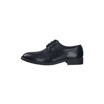 s.Oliver, Pantofi derby din piele, Negru, 44