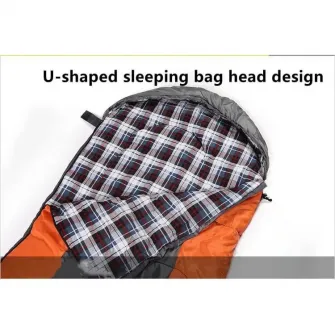 Sac de dormit plic cu gluga Fairy, ACTION ONE, 220x80 cm, orange