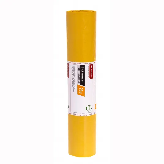 Saci Menajeri LDPE Grosi Galbeni, Madero, 120L, 25 Buc