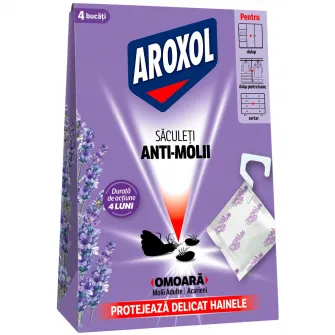 Saculeti antimolii Aroxol Lavanda, 4 buc
