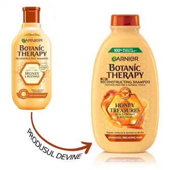 Sampon Garnier Botanic Therapy Honey  Beeswax pentru par deteriorat cu tendinta de rupere, 250 ml