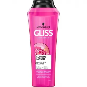 Sampon Gliss Supreme Length pentru par lung predispus deteriorarii si ingrasarii radacinilor, 250 ml