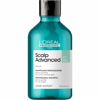 Sampon profesional pentru scalp gras L’Oreal Professionnel Serie Expert Scalp Advanced, cu 3% AHA, 300ml