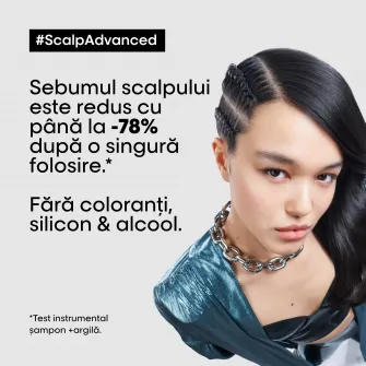 Sampon profesional pentru scalp gras L’Oreal Professionnel Serie Expert Scalp Advanced, cu 3% AHA, 300ml