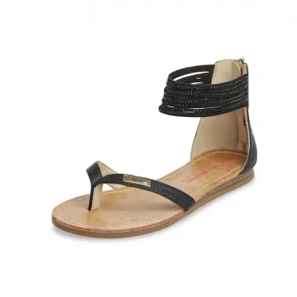 Sandale cu talpa joasa, negre, de dama, 0907339, Les Tropeziennes, 39