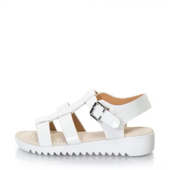 Sandale cu talpa joasa, Release, Piele sintetica, 38, Alb