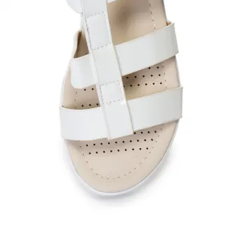 Sandale cu talpa joasa, Release, Piele sintetica, 38, Alb