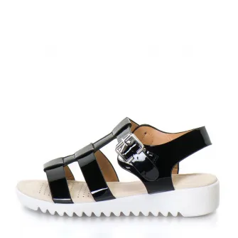 Sandale cu talpa joasa, Release, Piele sintetica, 39, Negru