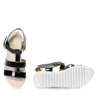 Sandale cu talpa joasa, Release, Piele sintetica, 39, Negru