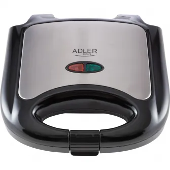 Sandwich-maker Adler AD3015, 750W, Negru/Argintiu