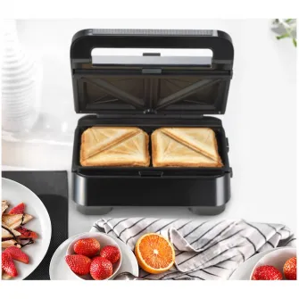 Sandwich-maker BRAUN SM5000, 800W, 1 set placi detasabile, invelis antiaderent premium, negru