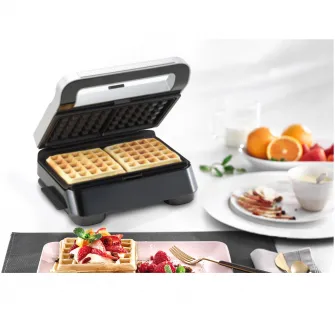 Sandwich-maker BRAUN SM5006, 800W, 2 seturi placi detasabile, invelis antiaderent premium, tava colectare grasime, argintiu-negru