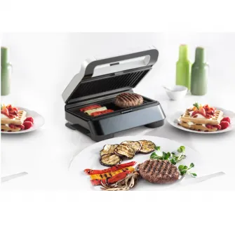 Sandwich-maker BRAUN SM5038, 800W, 3 seturi placi detasabile, invelis antiaderent premium, tava colectare grasime, argintiu-negru