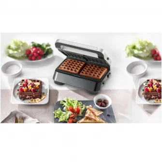 Sandwich-maker BRAUN SM5038, 800W, 3 seturi placi detasabile, invelis antiaderent premium, tava colectare grasime, argintiu-negru